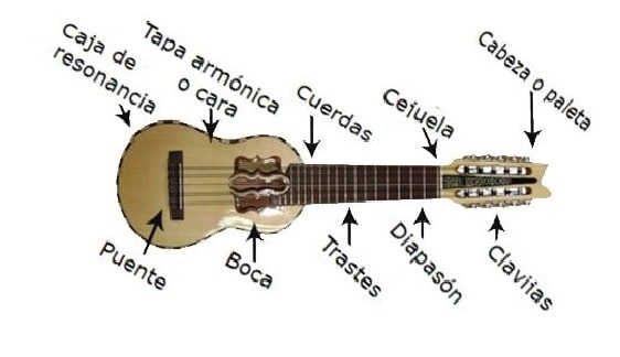 que partes tiene un charango, de que partes consta el charango